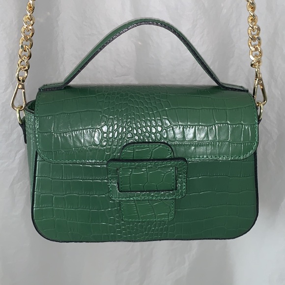 New Cheval Firenze Beatrice Made In Italy Leather Croc Embossed Crossbody - Picture 11 of 15